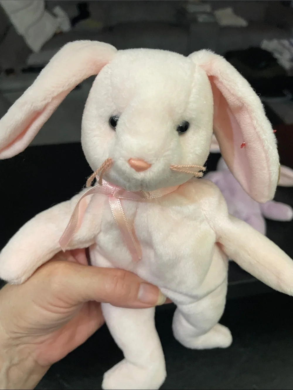 1996 Ty Plush Bunny Pastel Pink & Lavender Hoppity & Floppity Rare